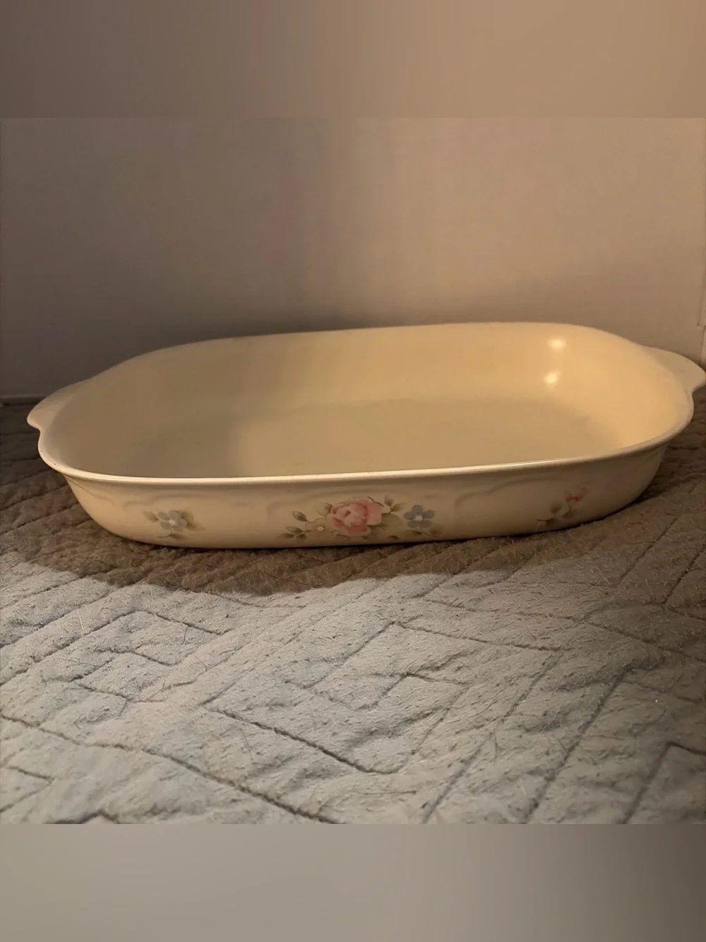Vintage Pfaltzgraff Tea Rose Rectangular 2 Quart Baker 14